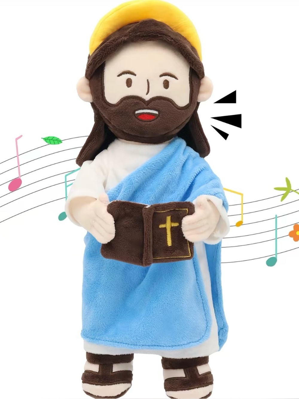 Yelakey Talking Jesus Plush Doll — 13.4-Inch Interactive Singing Plush